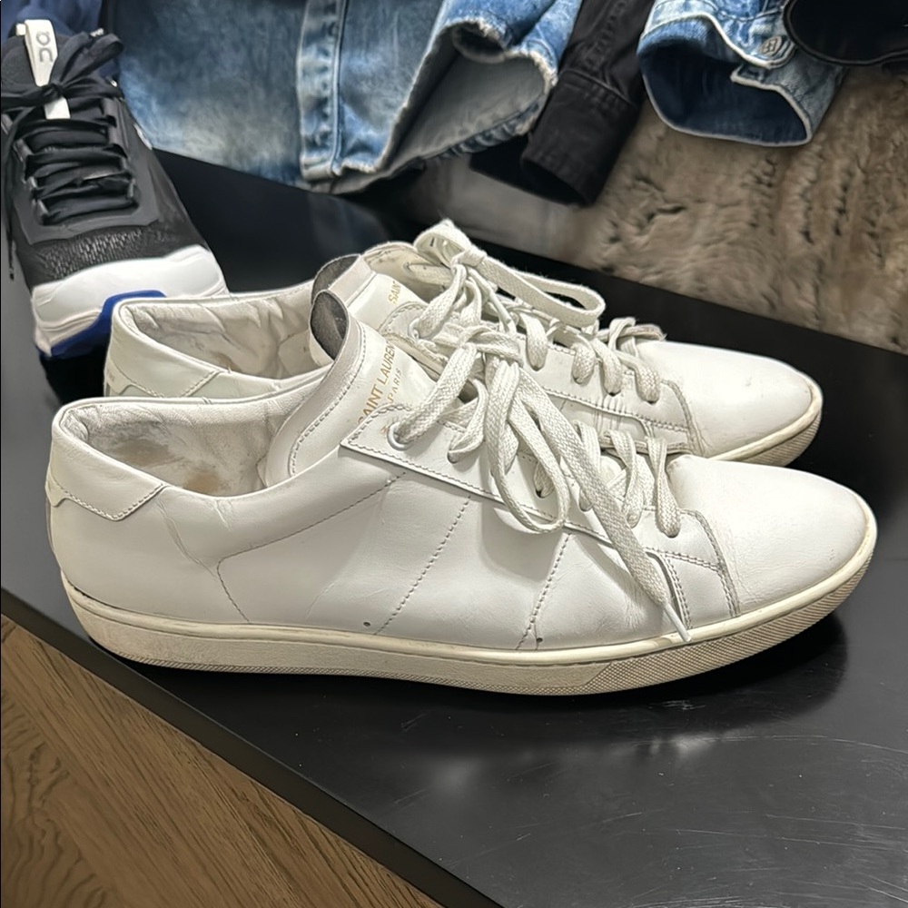 Saint Laurent White Leather Men's Sneakers